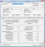 Job Costing Entry Screen